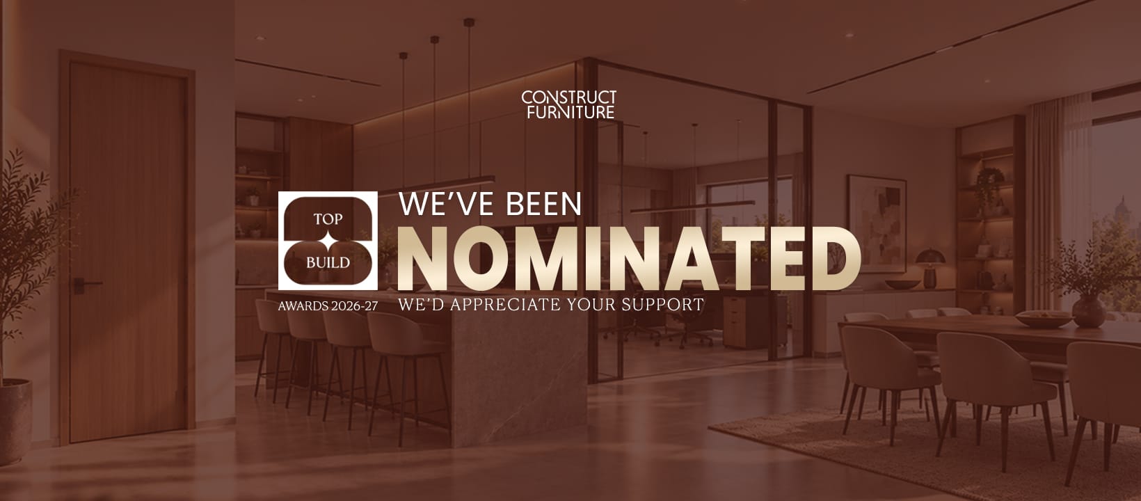 Construct Furniture Nominated in Four Categories at the Top Build Awards 2026–27